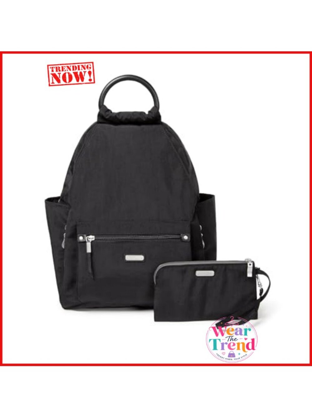 RFID Wristlet Backpack Water-Resistant Nylon Travel Daypack